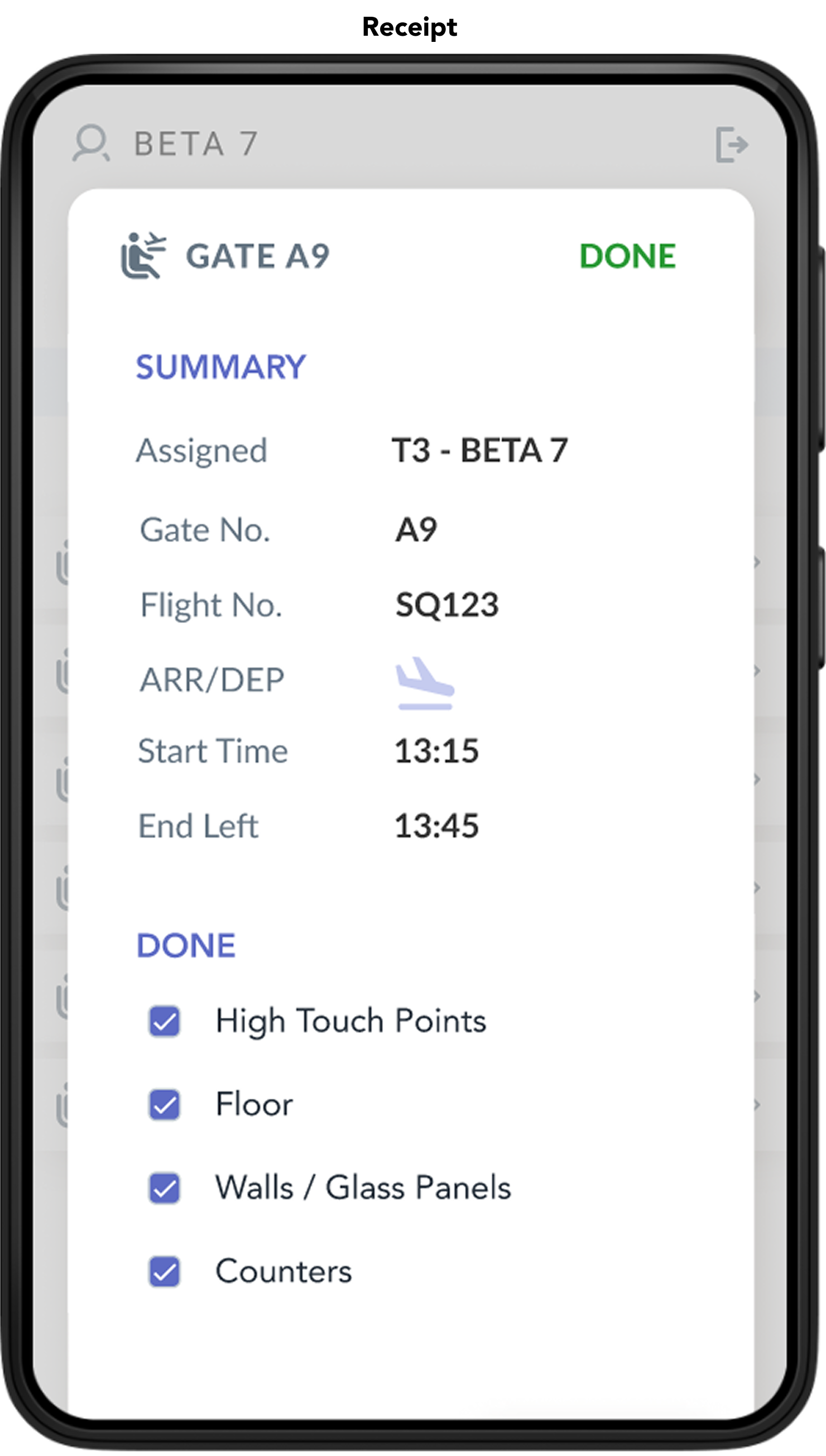 Gate workflow — Receipt