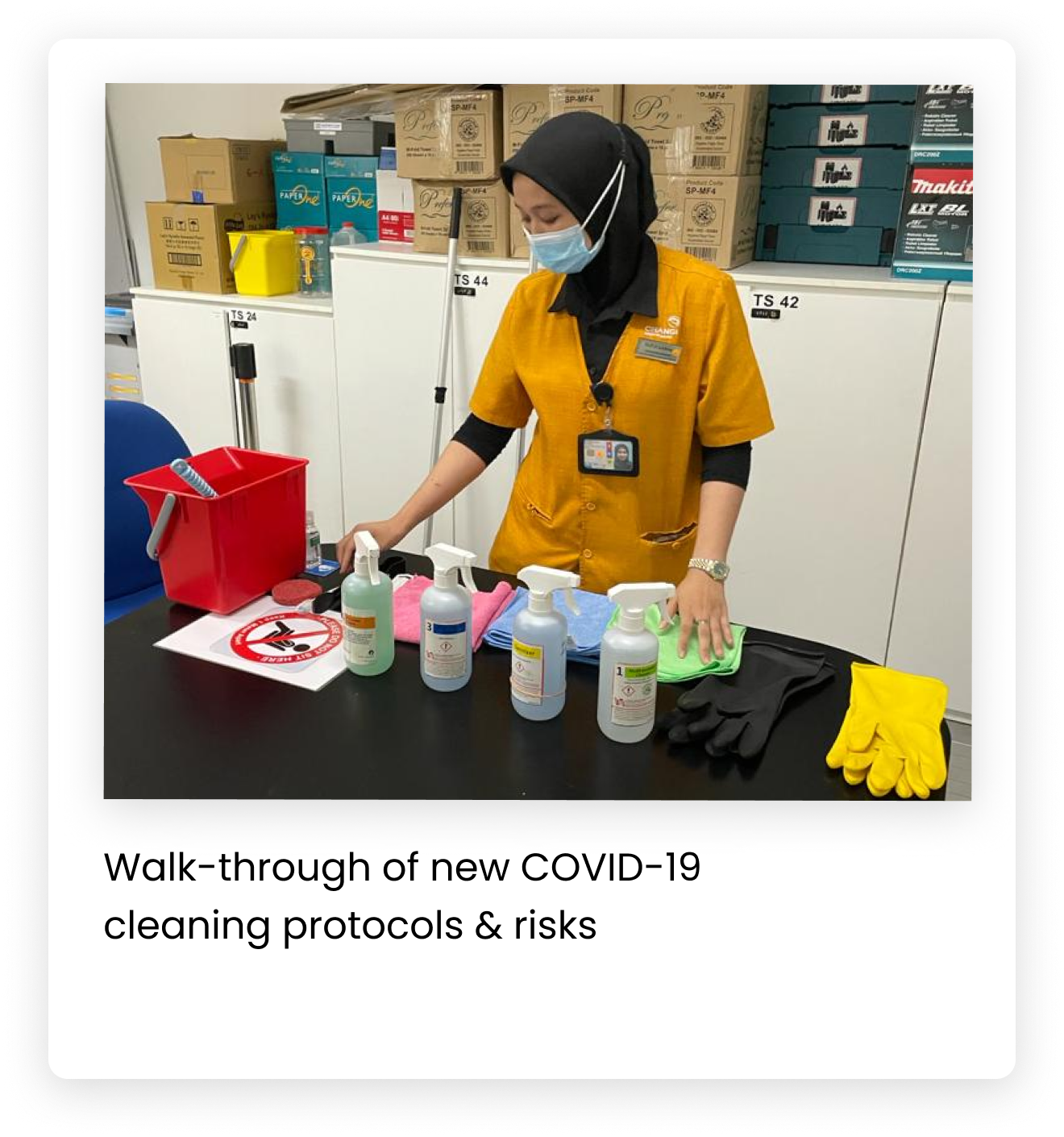 Walk-through of new COVID-19 cleaning protocols & risks